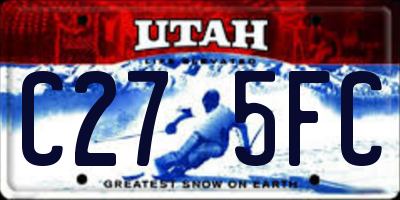 UT license plate C275FC