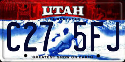 UT license plate C275FJ