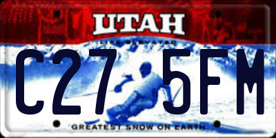 UT license plate C275FM