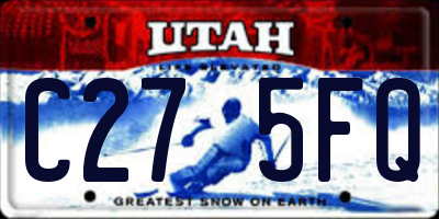 UT license plate C275FQ