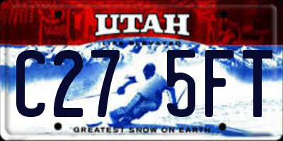 UT license plate C275FT