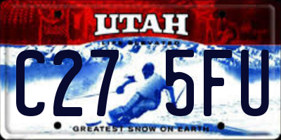 UT license plate C275FU