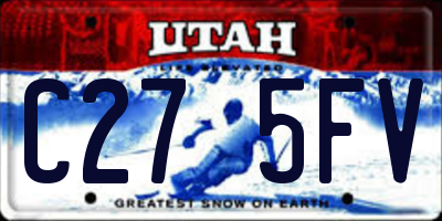 UT license plate C275FV