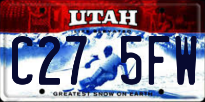 UT license plate C275FW