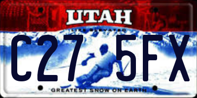 UT license plate C275FX
