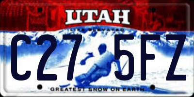 UT license plate C275FZ