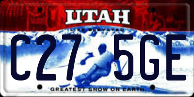 UT license plate C275GE