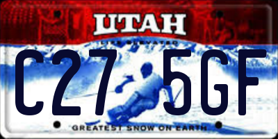 UT license plate C275GF