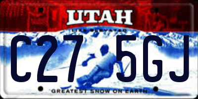 UT license plate C275GJ