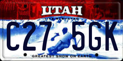 UT license plate C275GK