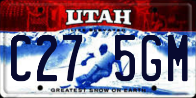 UT license plate C275GM