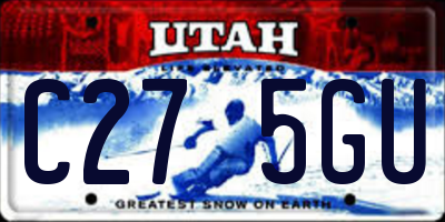 UT license plate C275GU