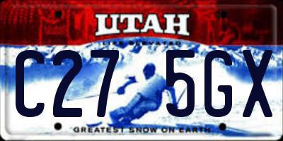 UT license plate C275GX