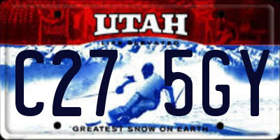 UT license plate C275GY