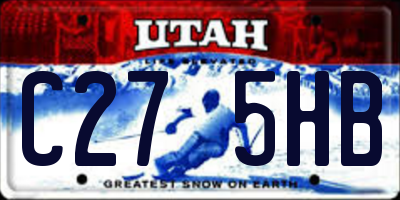 UT license plate C275HB