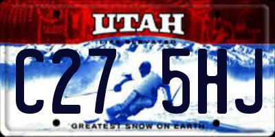 UT license plate C275HJ