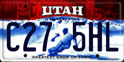 UT license plate C275HL