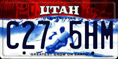 UT license plate C275HM