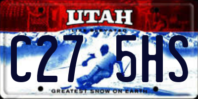 UT license plate C275HS