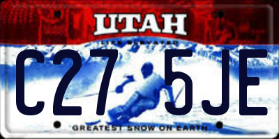 UT license plate C275JE
