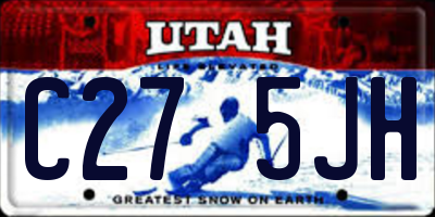UT license plate C275JH
