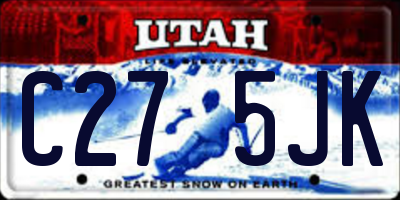 UT license plate C275JK