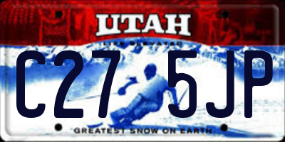 UT license plate C275JP