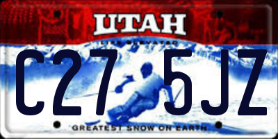 UT license plate C275JZ