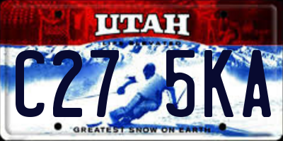 UT license plate C275KA