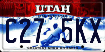UT license plate C275KX