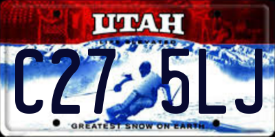 UT license plate C275LJ