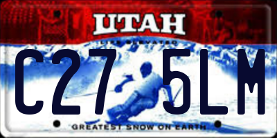 UT license plate C275LM
