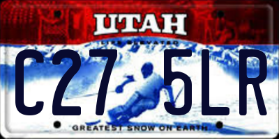 UT license plate C275LR