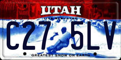 UT license plate C275LV