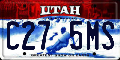 UT license plate C275MS