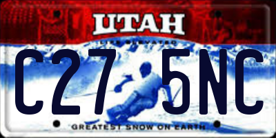 UT license plate C275NC