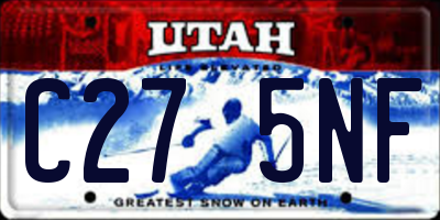 UT license plate C275NF