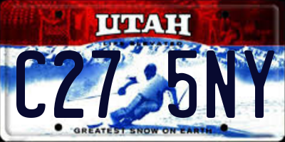 UT license plate C275NY