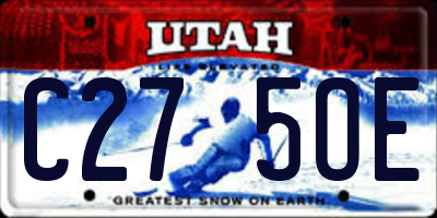 UT license plate C275OE