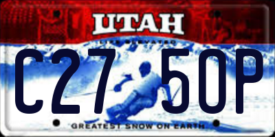 UT license plate C275OP