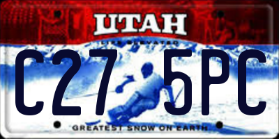 UT license plate C275PC