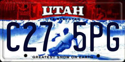 UT license plate C275PG