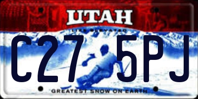 UT license plate C275PJ