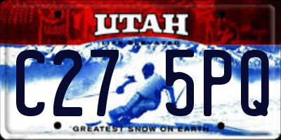 UT license plate C275PQ