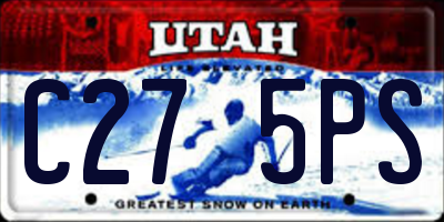 UT license plate C275PS