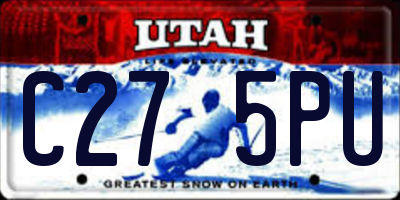 UT license plate C275PU