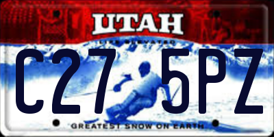 UT license plate C275PZ