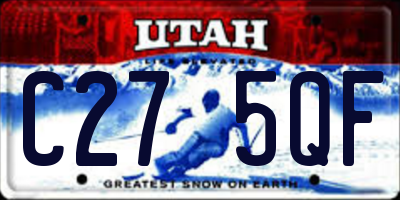 UT license plate C275QF
