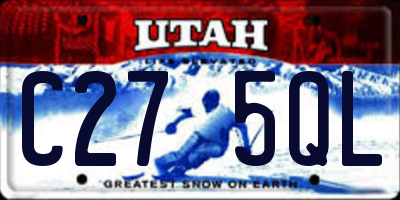 UT license plate C275QL