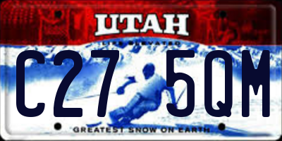 UT license plate C275QM